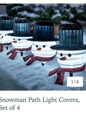 Plow and hearth snowman path light covers